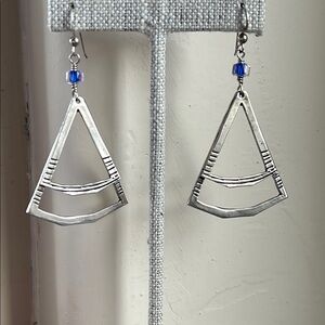 Silver Geometric Earrings Navajo